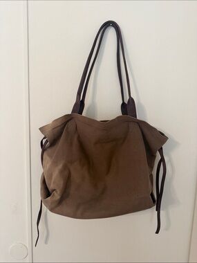 Free People Brown Canvas Tote Bag Shoulder Bag